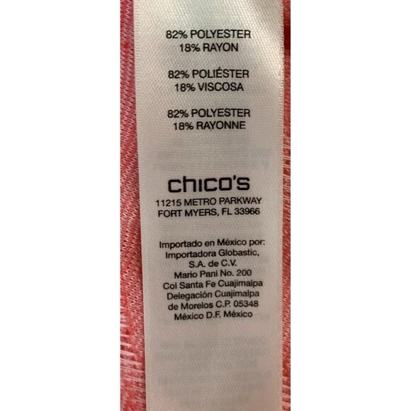 Chicos Women Top Size 2 Medium Pink Short Dolman Sleeve Texture Casual Pullover - Picture 8 of 9